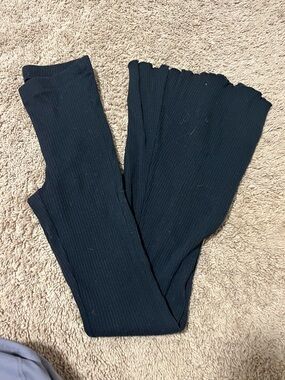Aerie Black Ribbed High-Waist Leggings